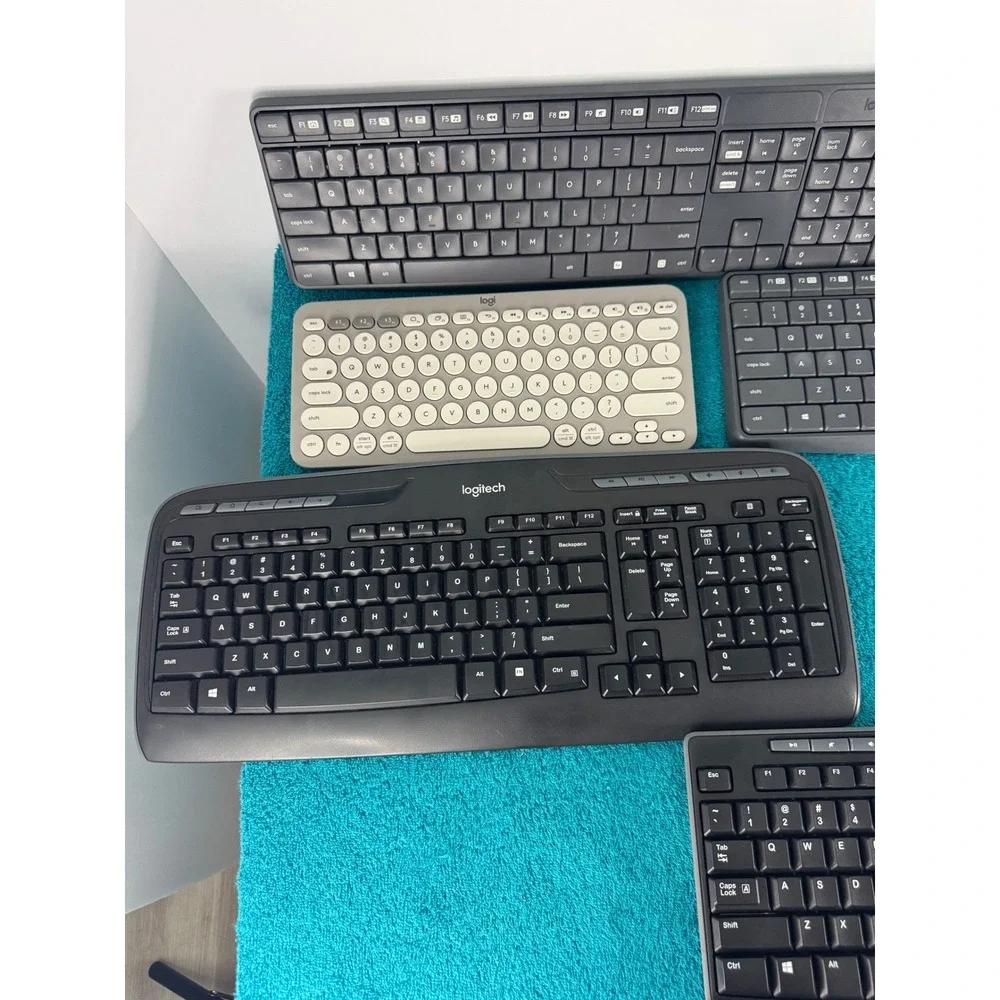 Logitech Wireless Keyboard Lot 5 Mixed Models Gray Black Standard Full Size
